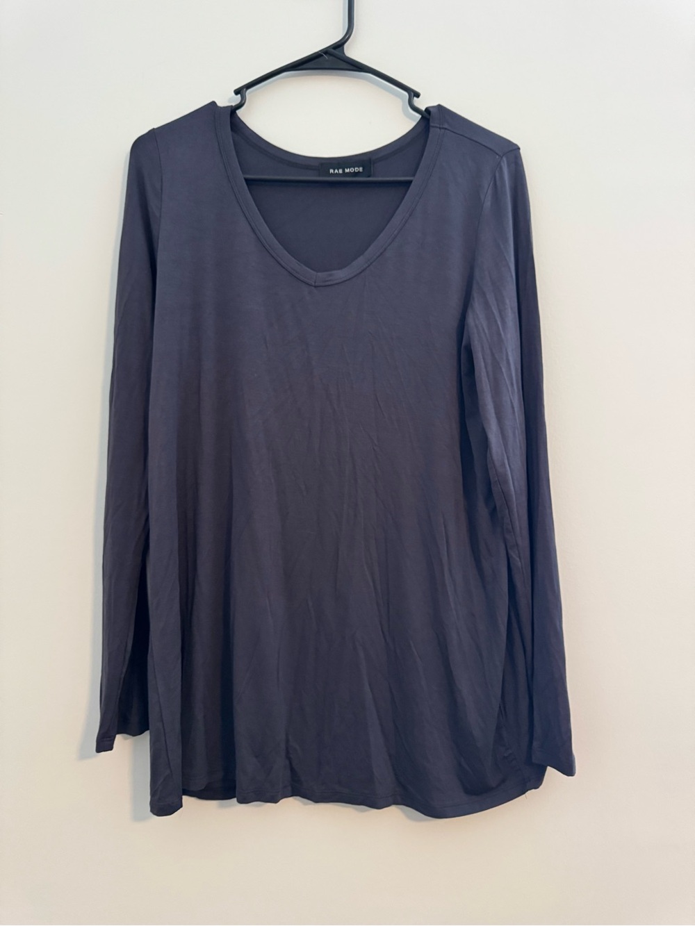 Rae Mode Long Sleeve Dark Gray Soft Basic Tee